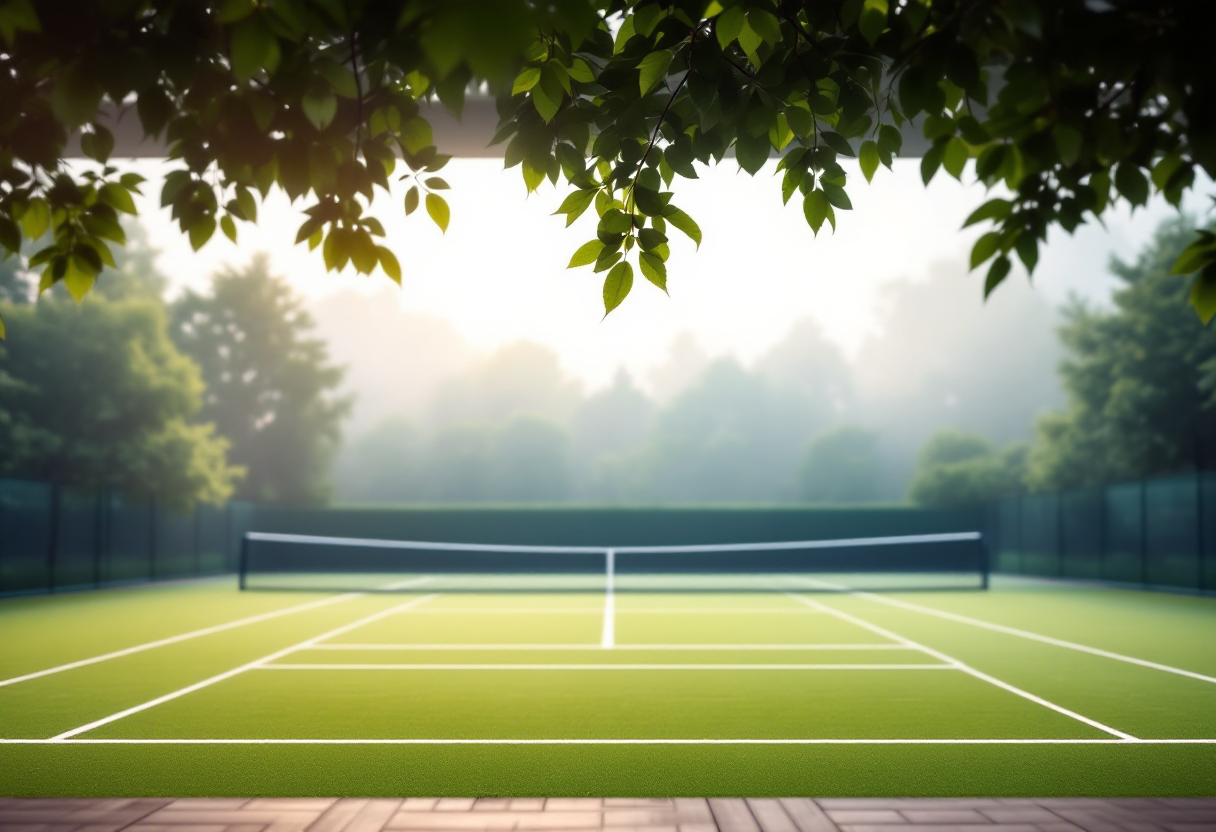 Sebastian Korda durante un allenamento dopo l'infortunio