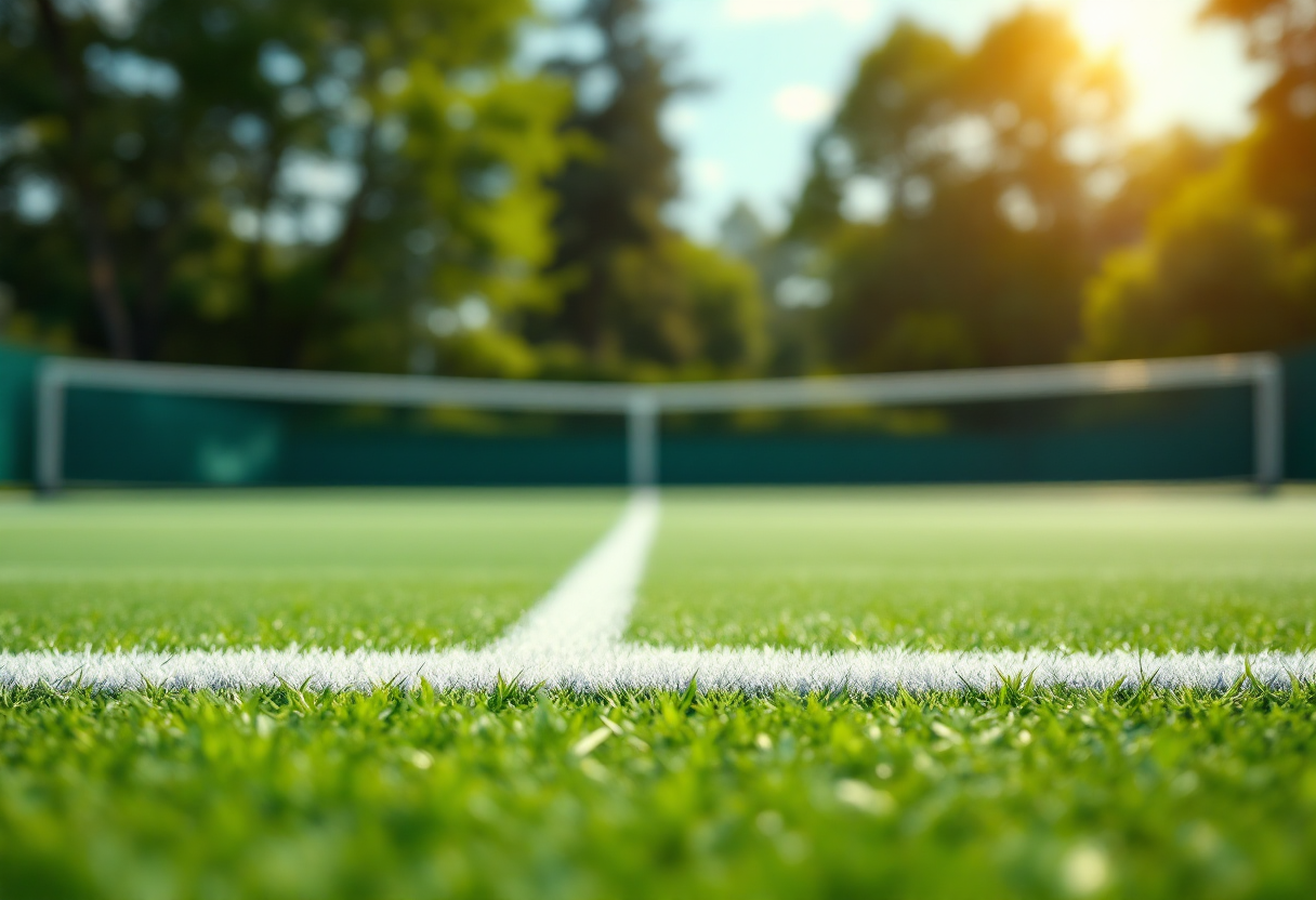 Giocatori di tennis in azione durante il torneo di oggi