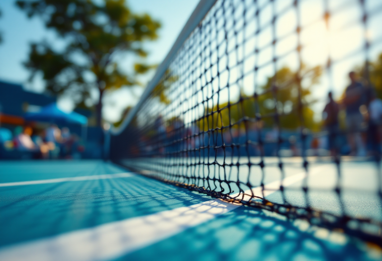 Giocatori di tennis in azione durante tornei internazionali