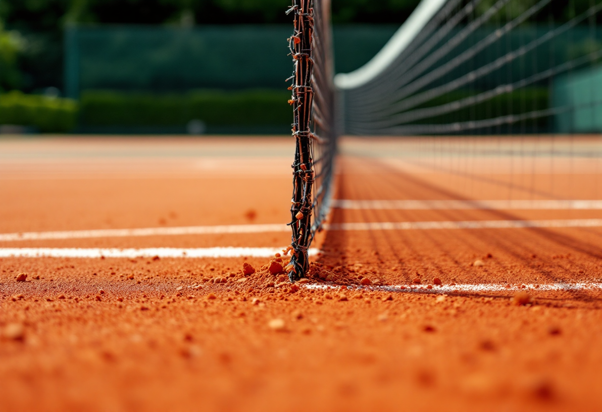 Carlos Alcaraz e Stefanos Tsitsipas in azione al Conde de Godó