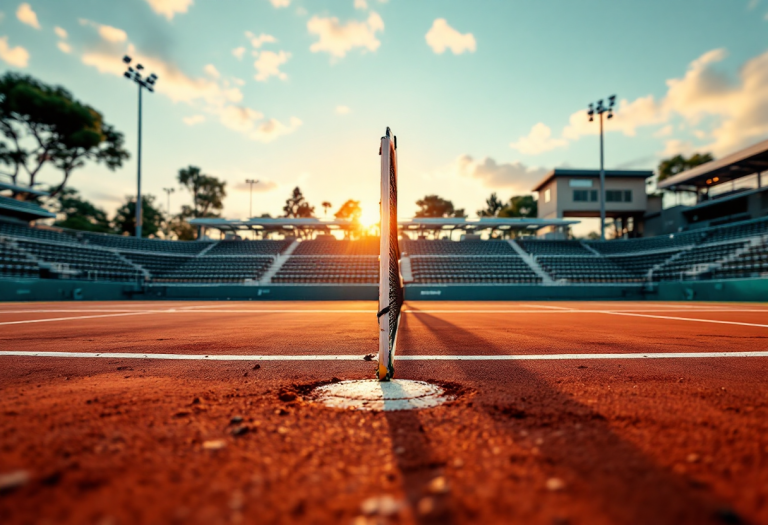 Bellucci e Dzumhur durante un match di tennis intenso
