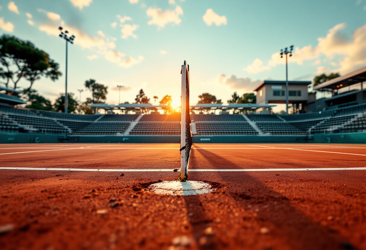 Bellucci e Dzumhur durante un match di tennis intenso
