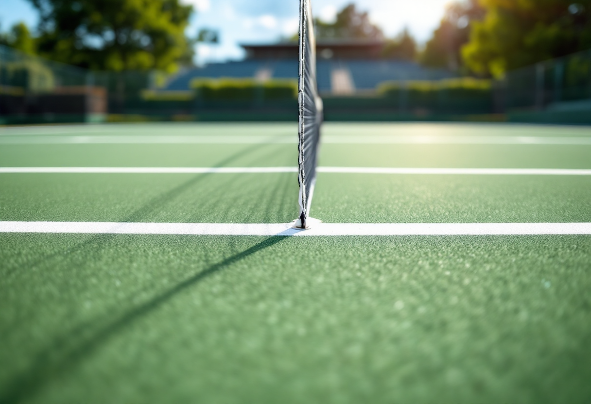 Bertacchi in azione durante un torneo di tennis
