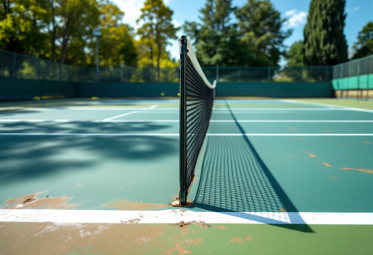 Carlos Alcaraz in azione durante una partita di tennis
