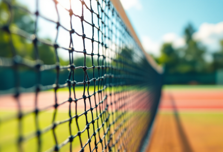 Carlos Alcaraz in azione sul campo da tennis