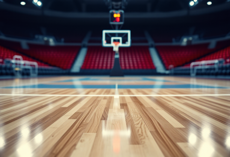 Giocatori dei Denver Nuggets in campo durante la partita