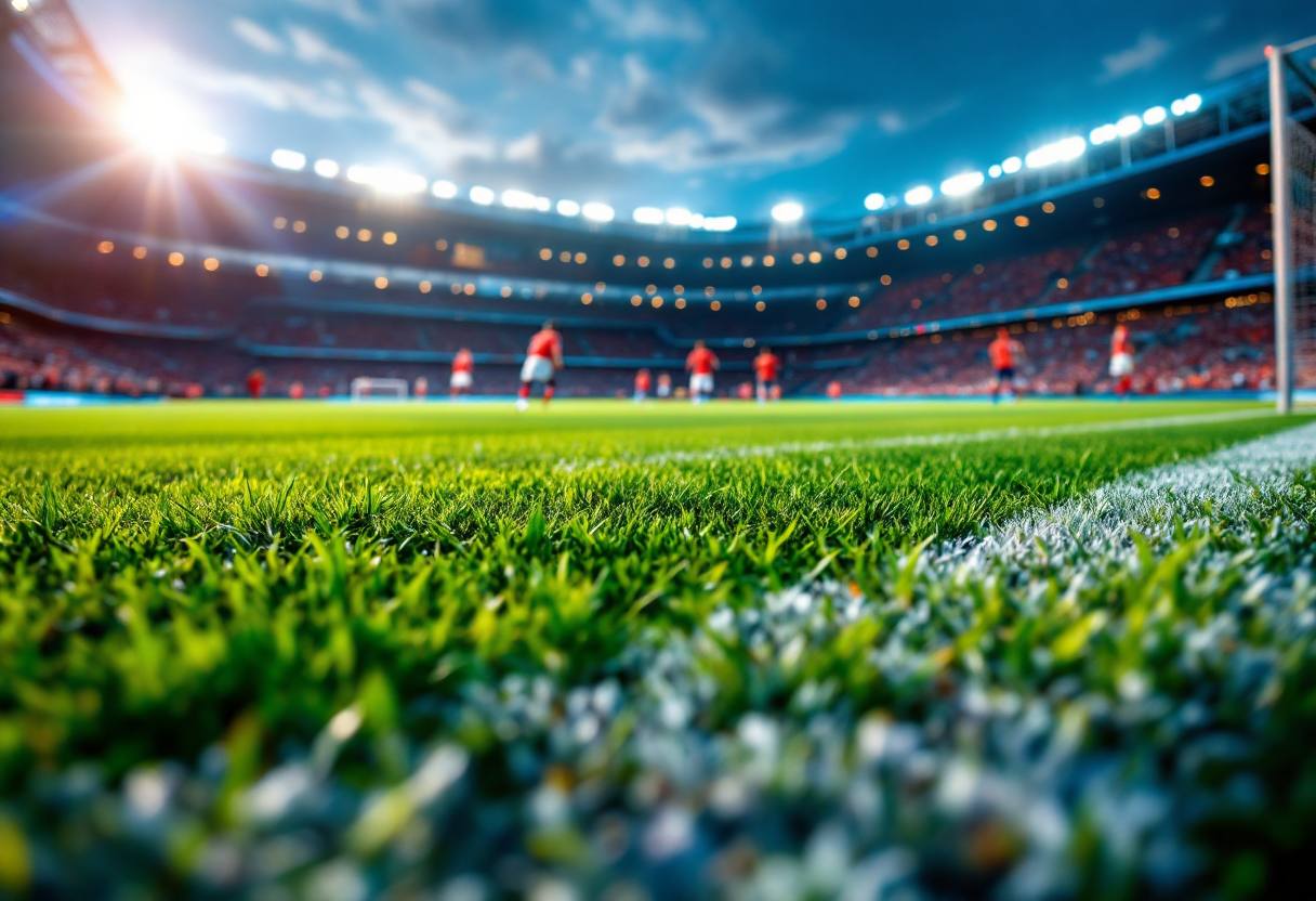 Giocatori in azione durante il derby di Coppa Italia