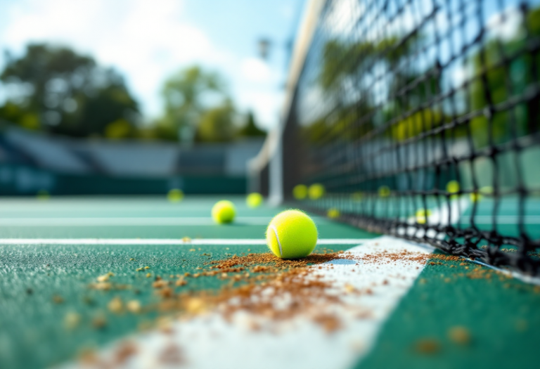 Diego Dedura-Palomero in azione durante una partita di tennis
