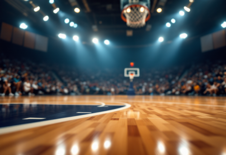 Giocatori della Dinamo Sassari in azione contro Aquila Trento