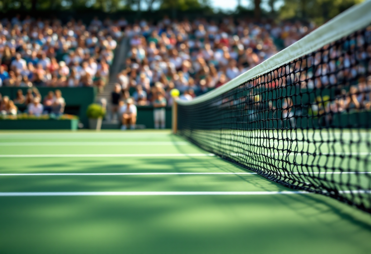 Elisabetta Cocciaretto in azione al WTA1000 di Madrid