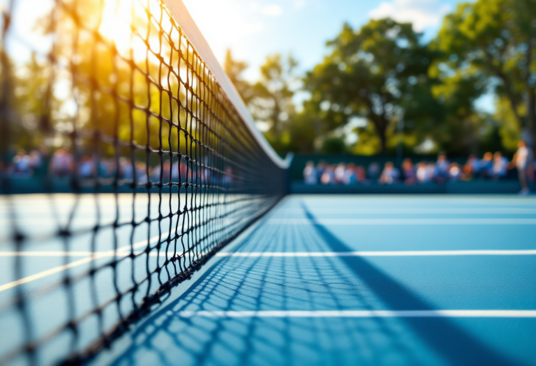 Giocatori di tennis della nuova generazione in azione