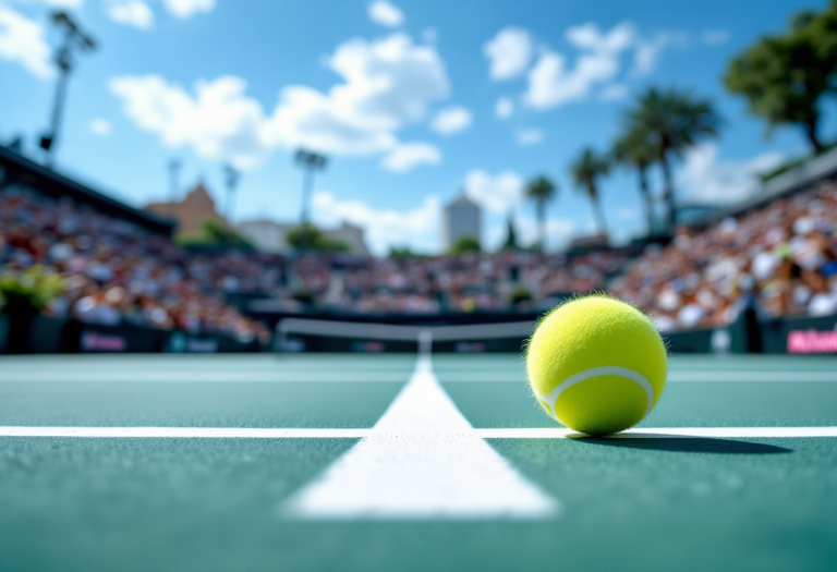 Federico Cinà durante il secondo turno al Mutua Madrid Open