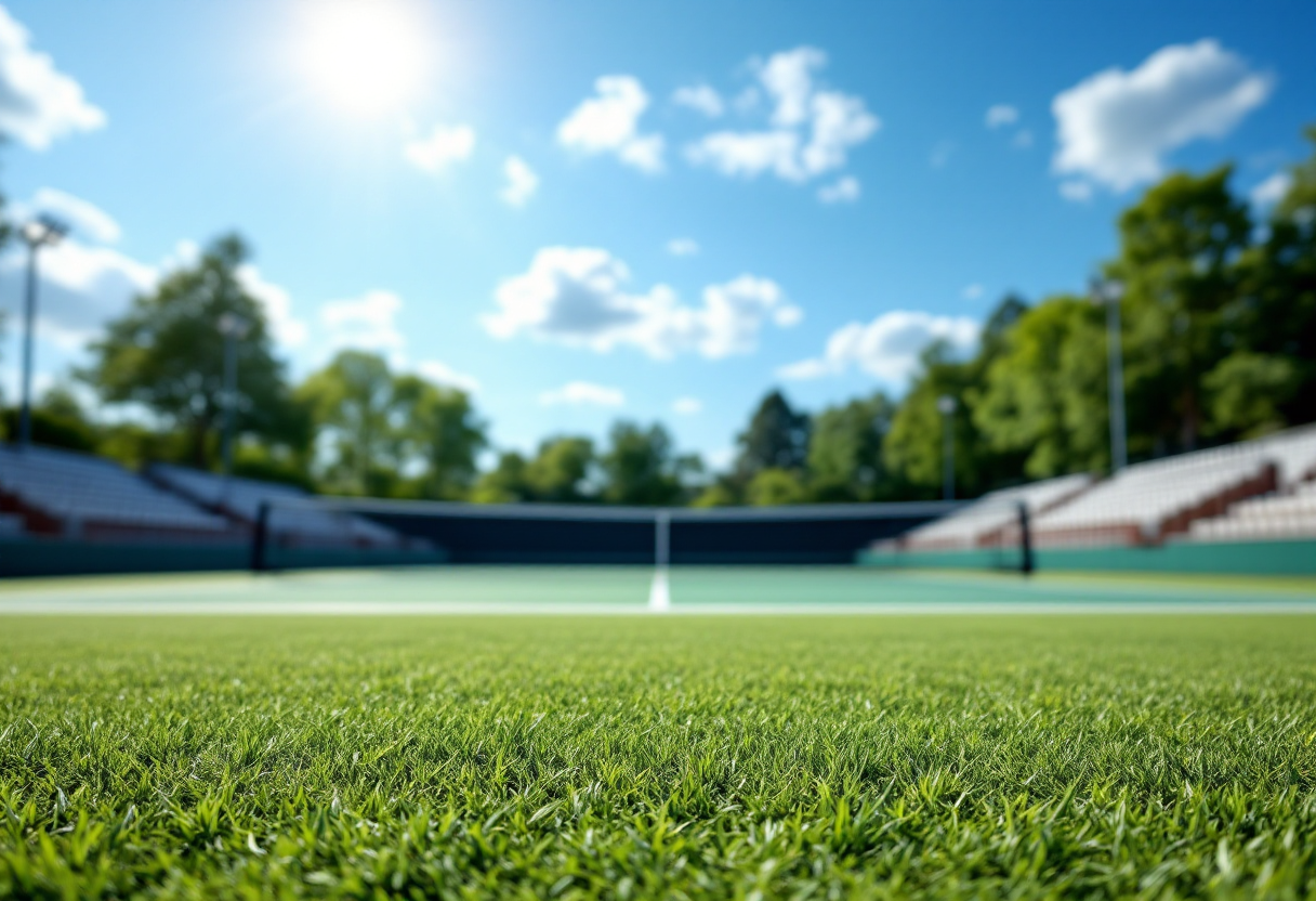 Giocatori in azione durante le finali di tennis a Santa Margherita di Pula