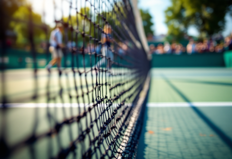 Giocatori di tennis in azione durante una finale emozionante