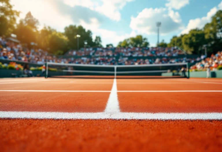 Flavio Cobolli in azione durante un torneo di tennis