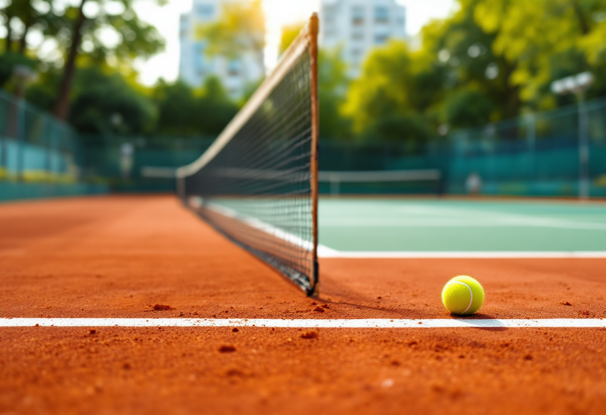 Giocatrici di tennis femminile italiano in azione sul campo