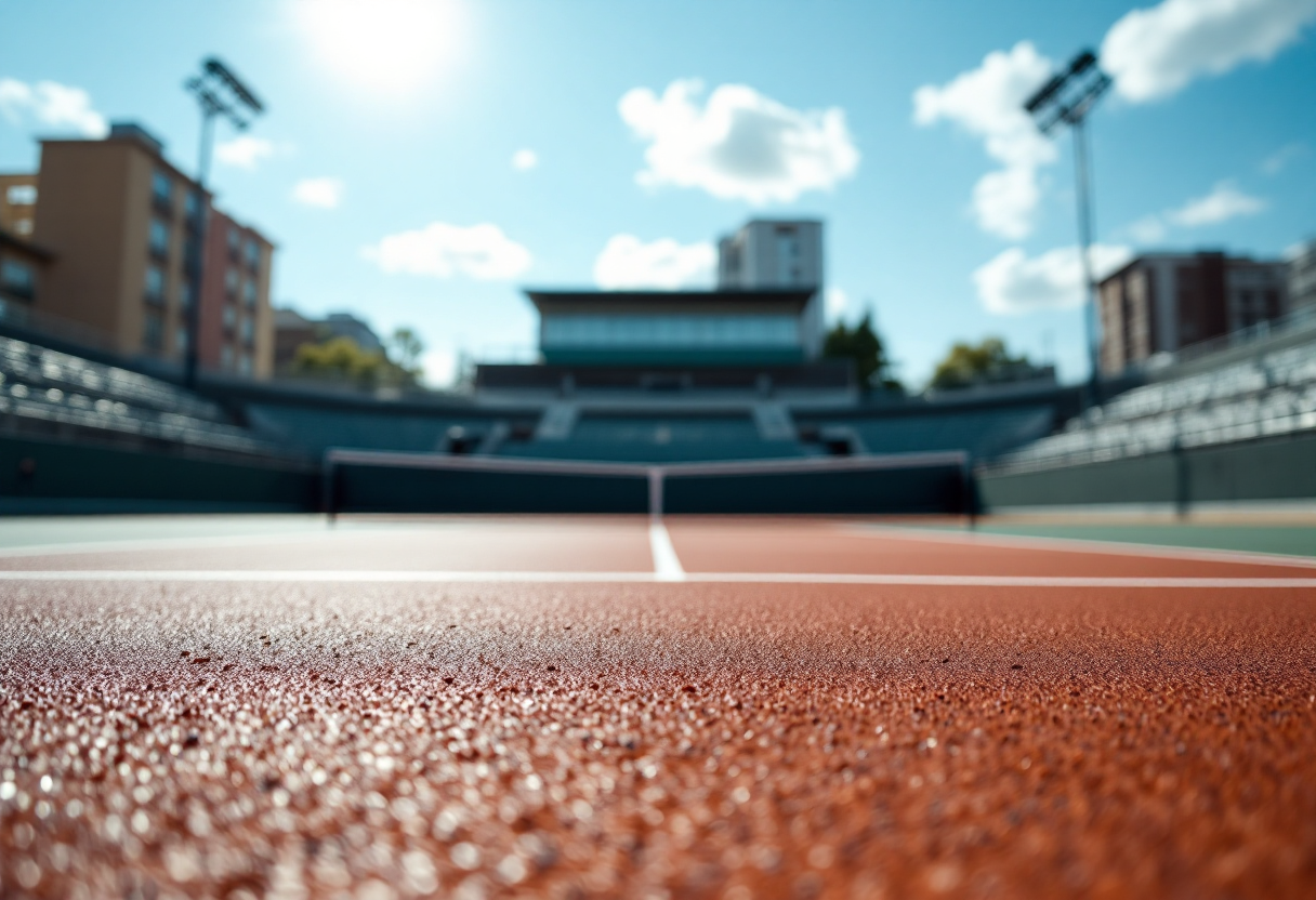 Goran Ivanisevic e Stefanos Tsitsipas durante un allenamento
