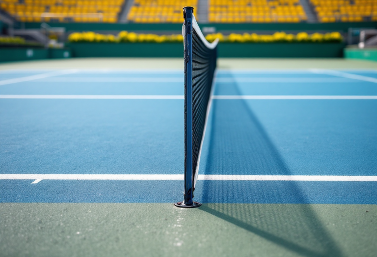 Alejandro Tabilo durante un match di tennis prima dell'infortunio
