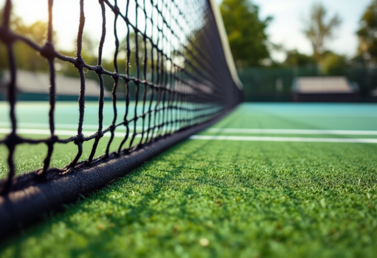 Jacopo Nardi in azione durante una partita di tennis