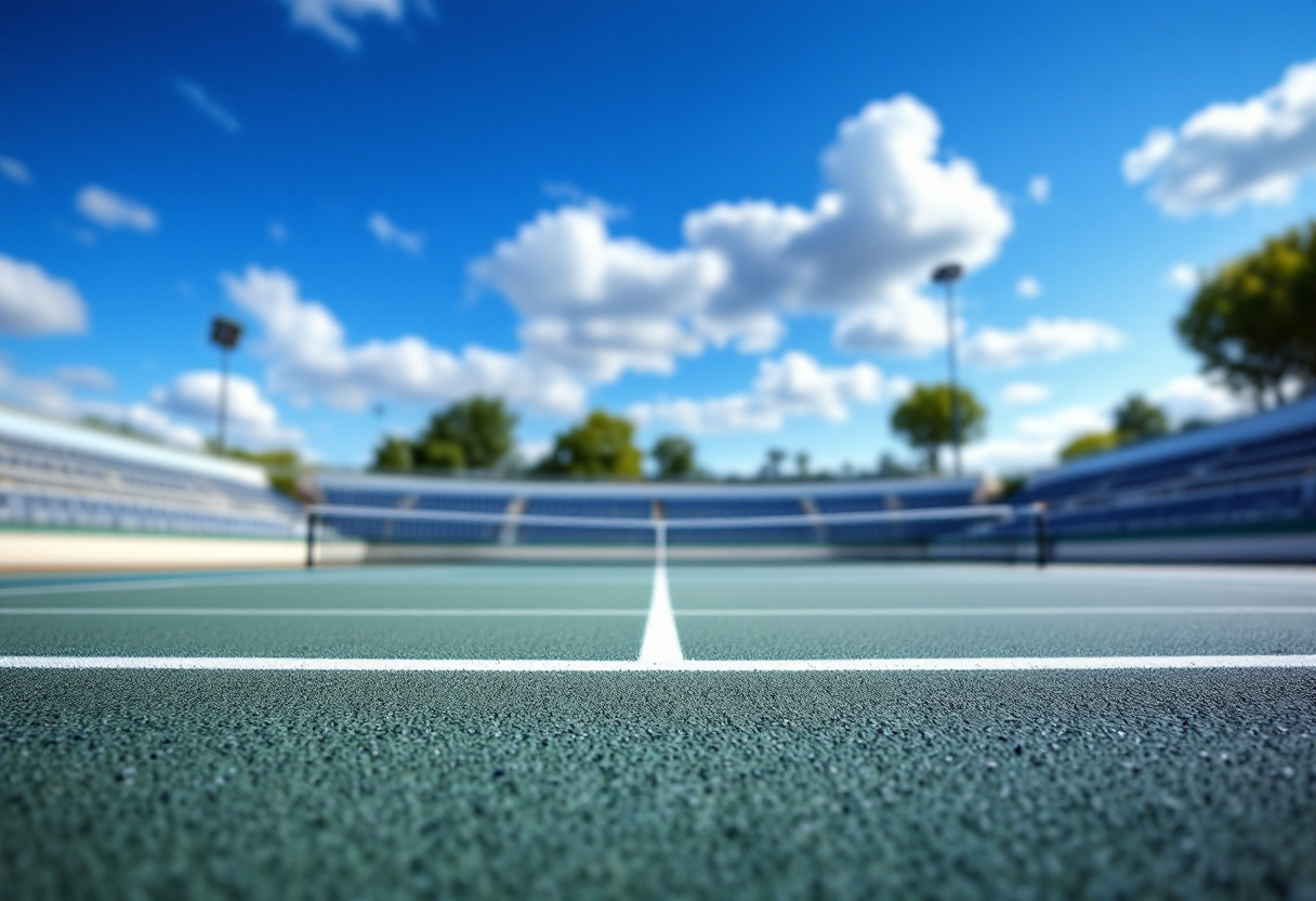 Jana Kovackova in azione durante una partita di tennis