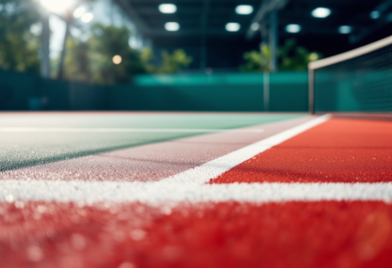 Jannik Sinner in azione durante un torneo di tennis