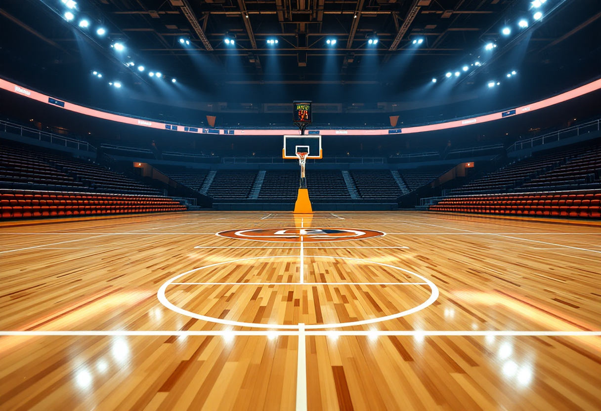 Joel Embiid durante l'intervento al ginocchio