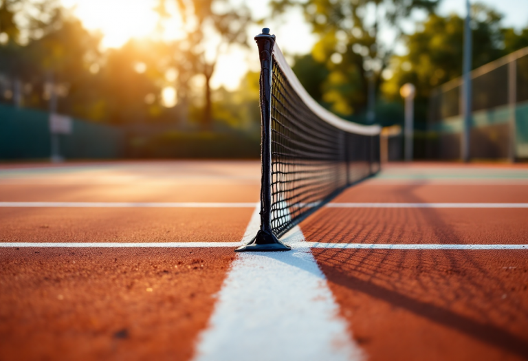Lorenzo Musetti durante un match di tennis