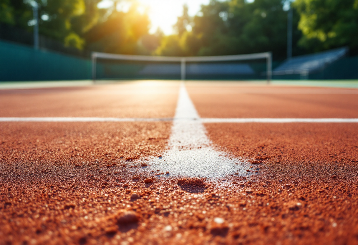 Lorenzo Sonego in azione contro Pedro Martinez al Masters di Monte Carlo