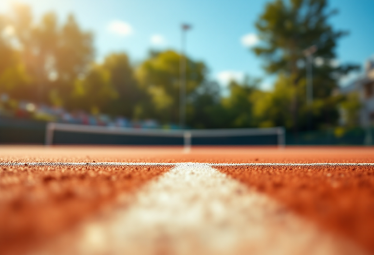Maria Sakkari durante un allenamento con il suo coach