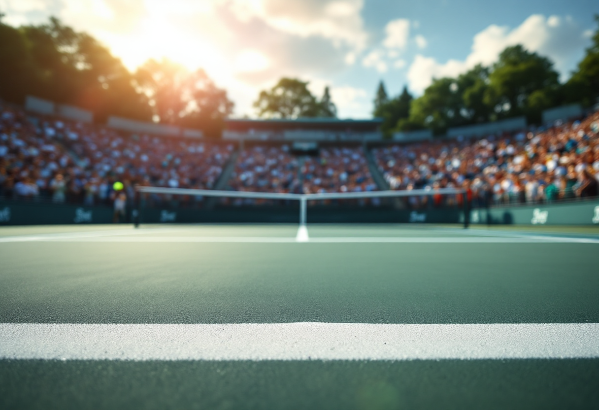 Matteo Arnaldi in azione al Masters 1000 di Madrid