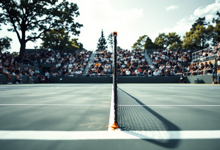 Matteo Arnaldi in azione al Masters 1000 di Madrid