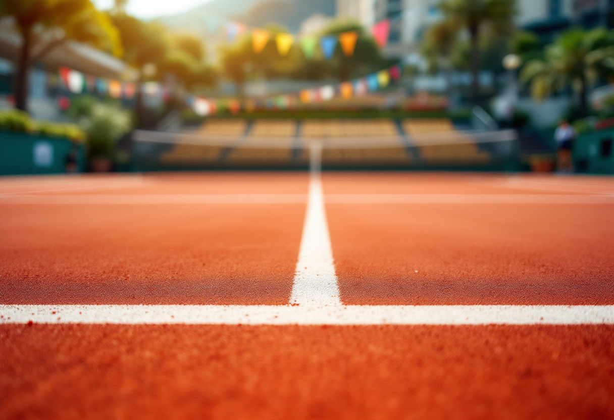 Daniil Medvedev e Carlos Alcaraz in azione a Montecarlo