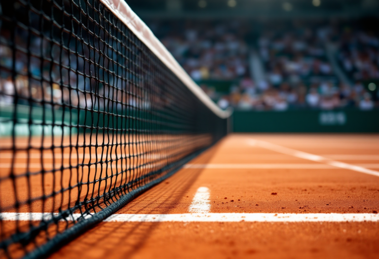 Lorenzo Musetti in finale di tennis sotto la pioggia