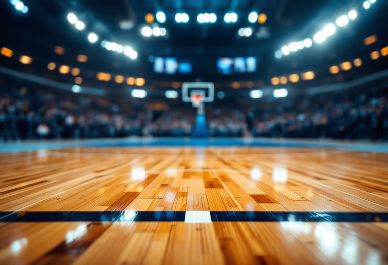 Giocatori del Napoli Basket in azione contro Reggio Emilia