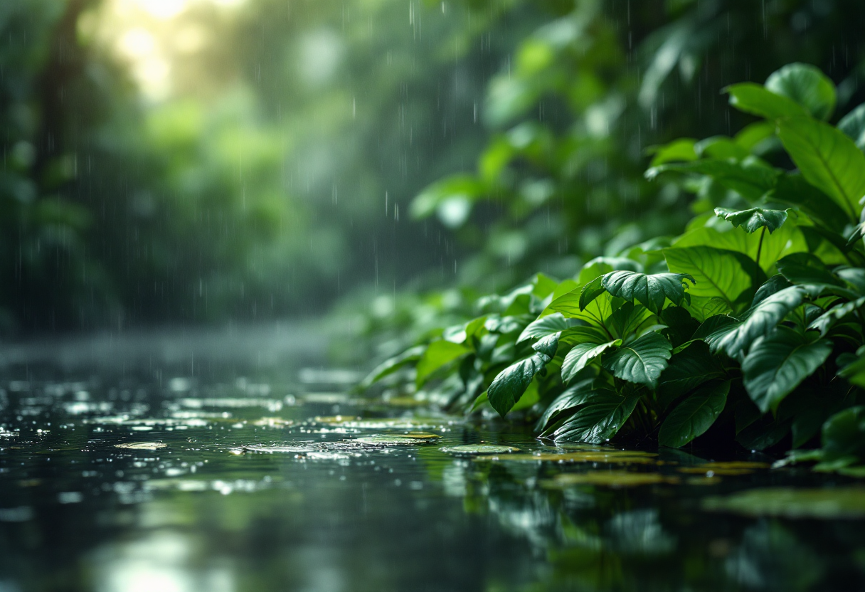 Immagine che illustra la pioggia causata da calore eccessivo