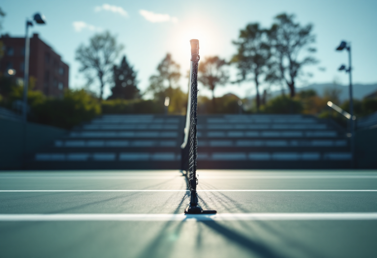 Giocatrici di tennis femminile in azione durante un match