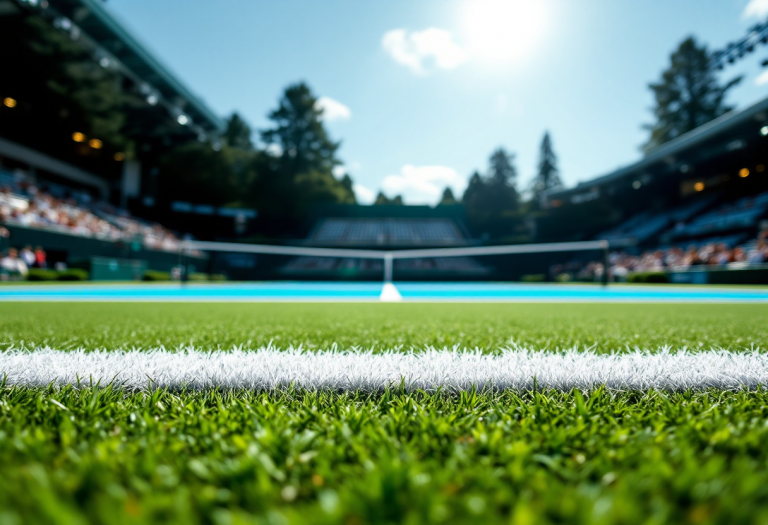 Giocatori di tennis in azione durante un torneo ATP e WTA