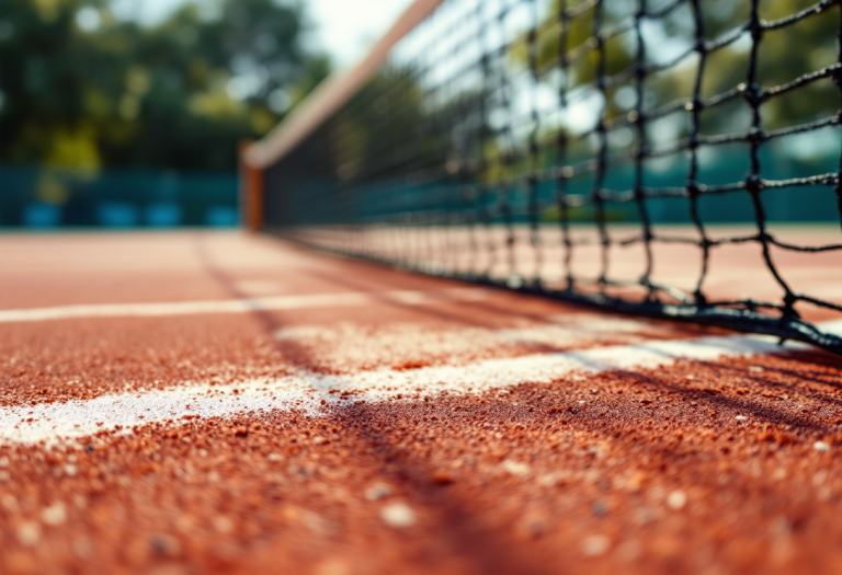 Giocatori di tennis in azione durante tornei internazionali