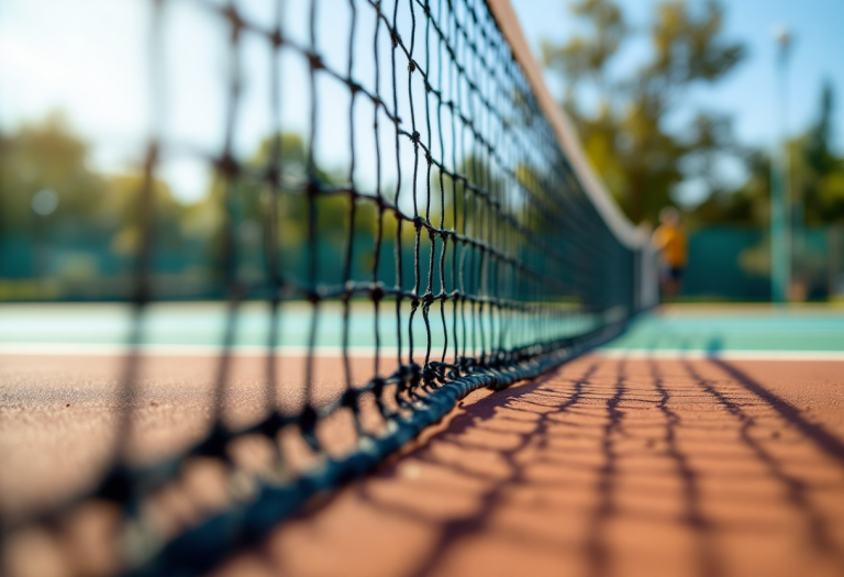 Giocatori di tennis in azione durante un incontro