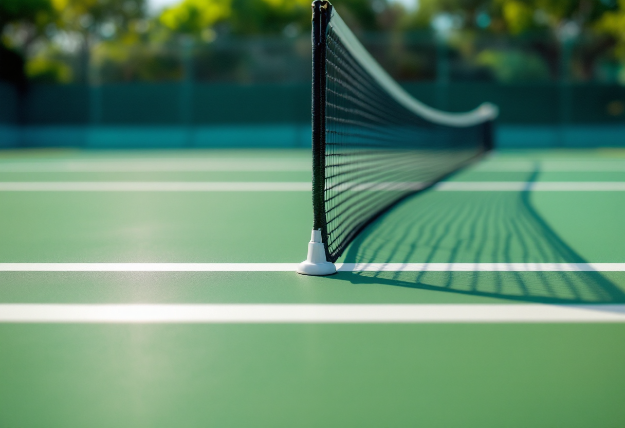 Giocatori di tennis in azione durante un incontro emozionante