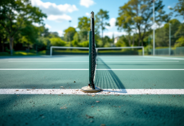 Giocatori di tennis in azione durante un torneo internazionale