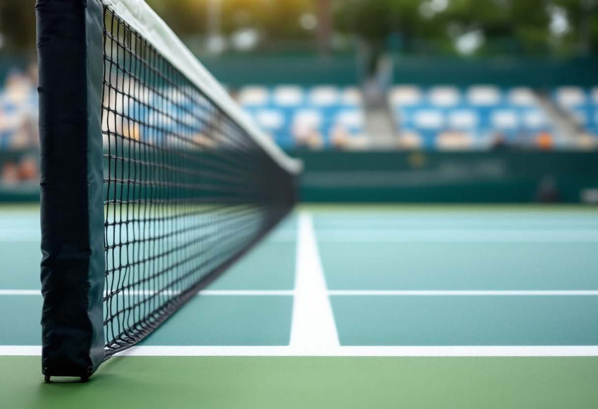 Giocatori italiani di tennis in azione durante il torneo