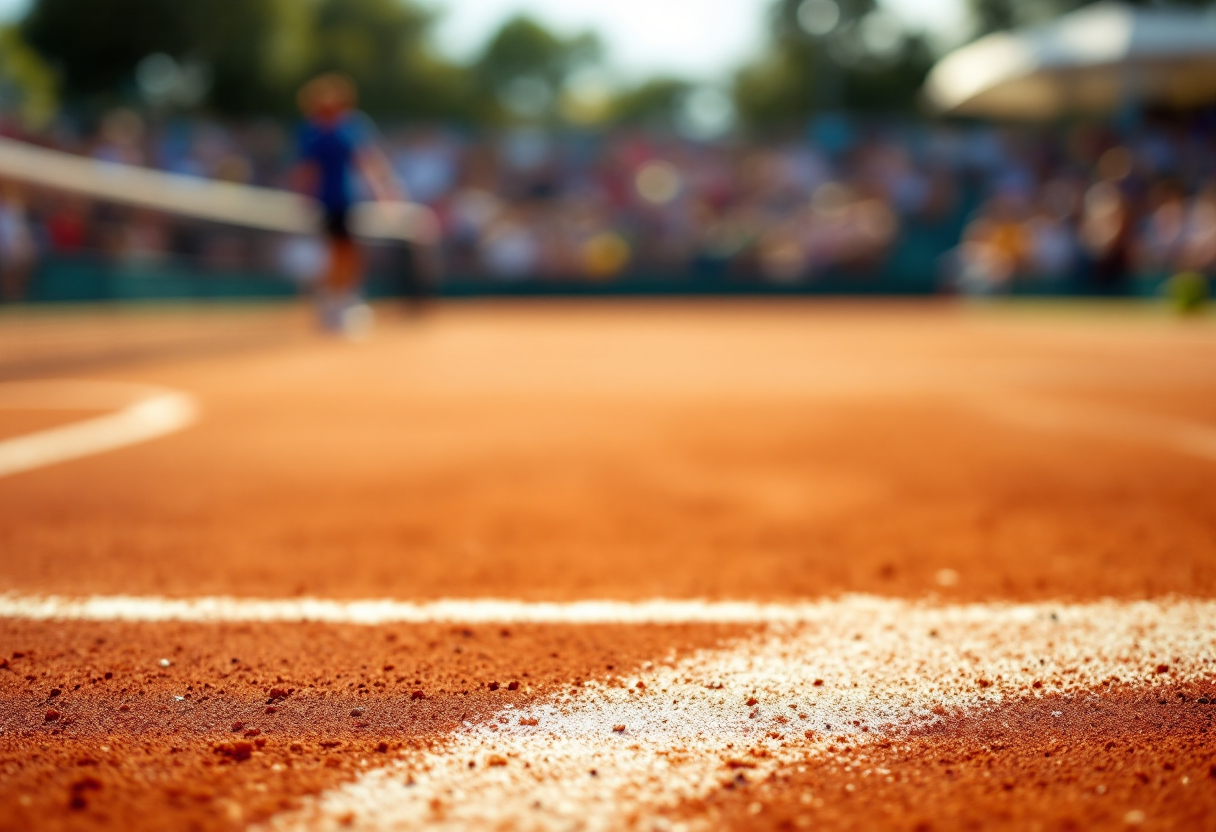 Giocatori di tennis in azione al torneo di Barcellona