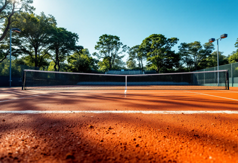 Giocatori di tennis in azione durante il torneo di primavera