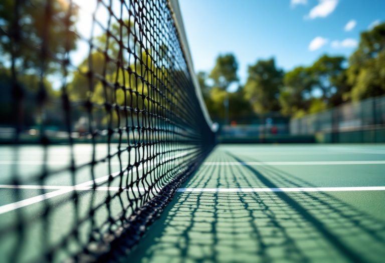 Giocatori in azione durante il torneo di tennis a Pula