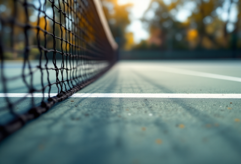 Tyra Grant in azione durante un torneo di tennis