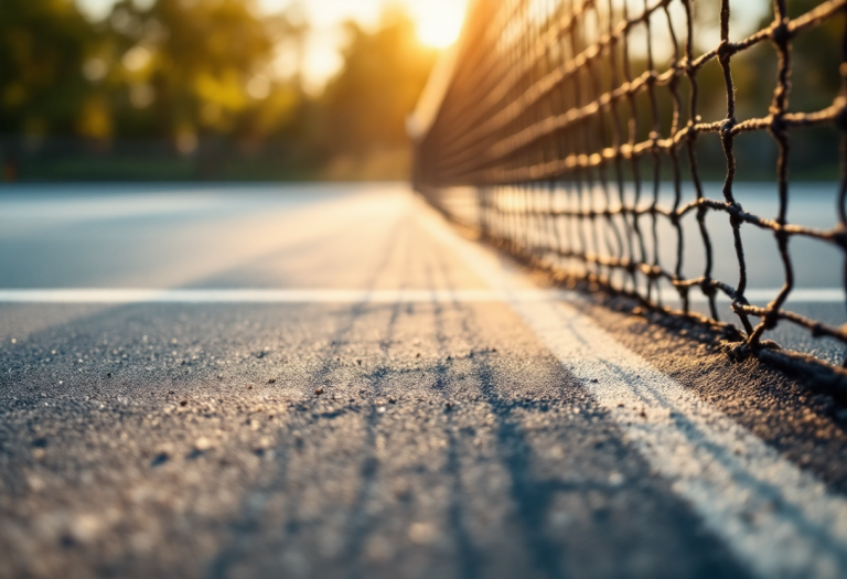 Arnaldi e Berrettini in campo durante una partita di tennis