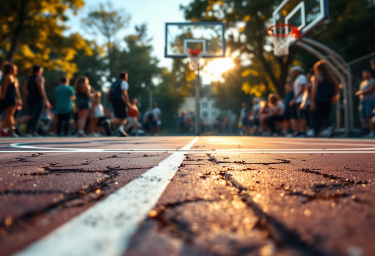 Awudu Abass in azione durante una partita di basket a Dubai