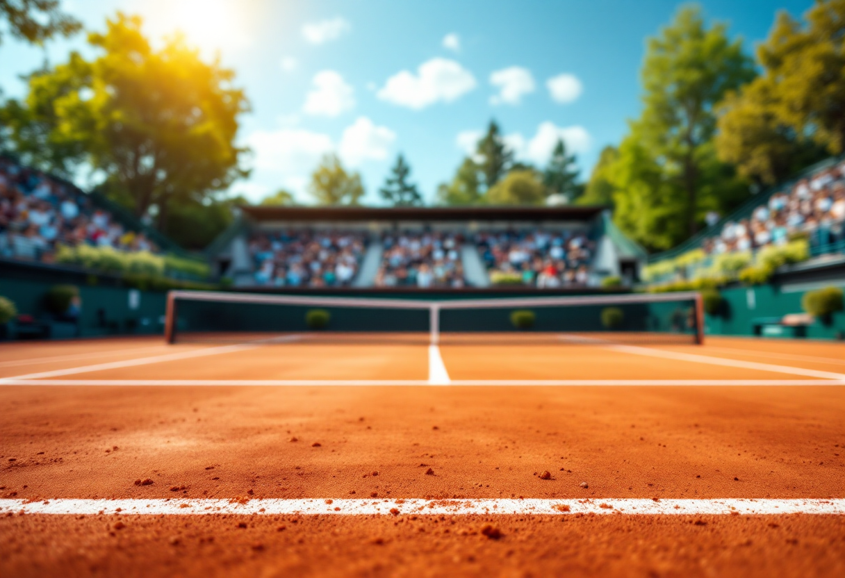 Giocatrici di tennis femminile in azione sul campo