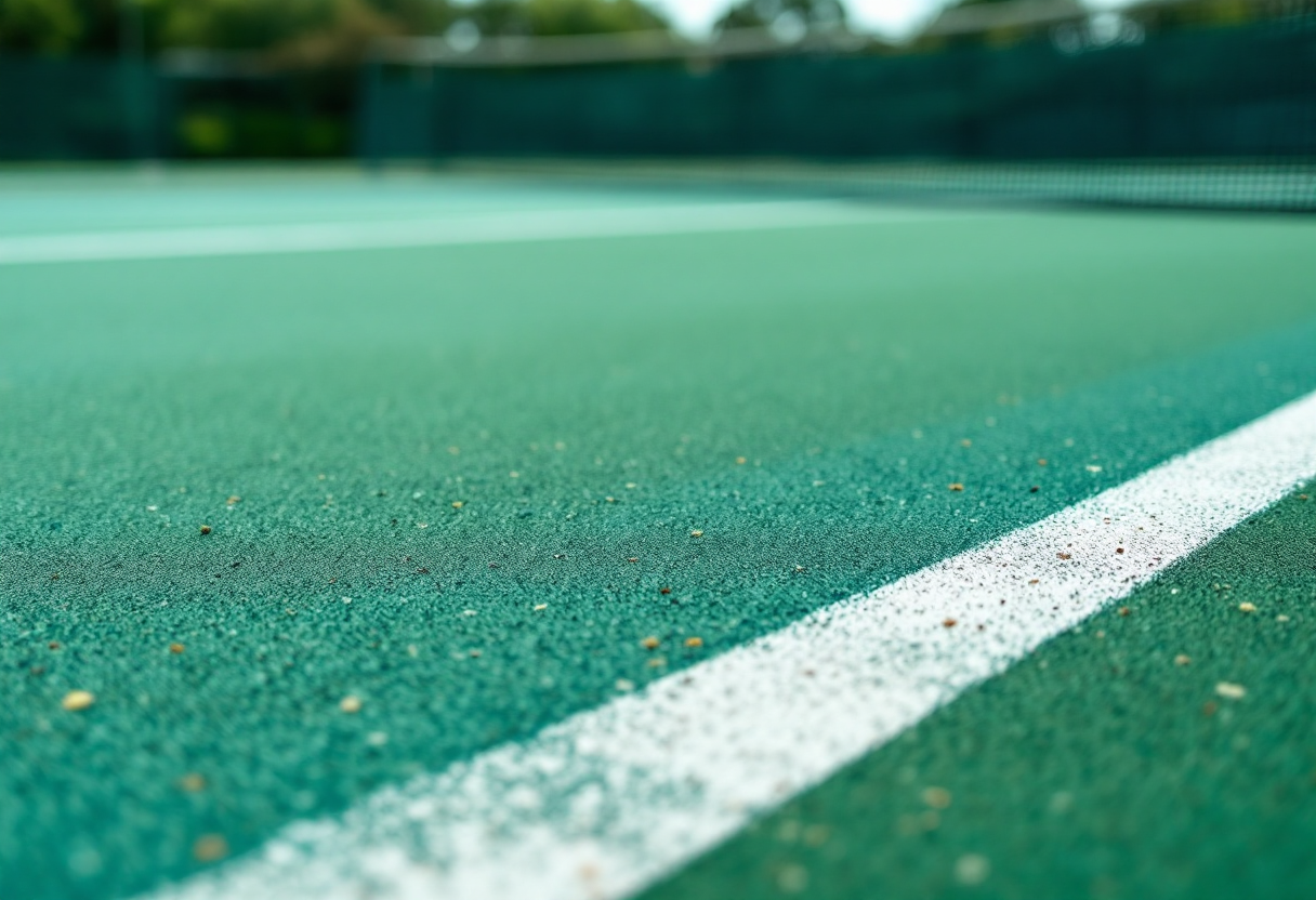 Daniil Medvedev in azione durante un torneo di tennis